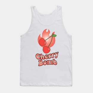 Cherry Bomb and Coral Flaming Design Tank Top